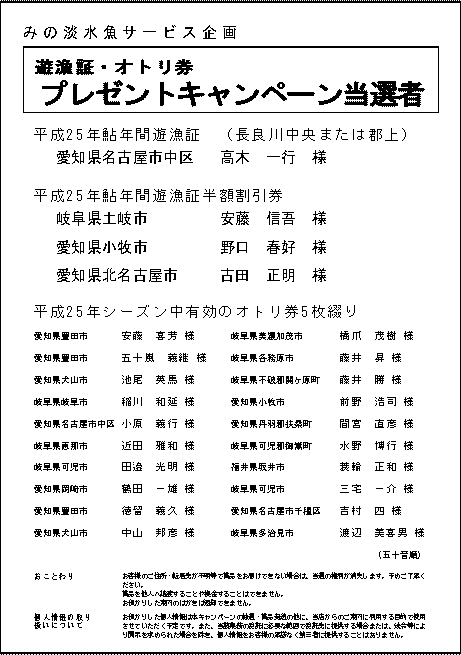 平成24年の当選者